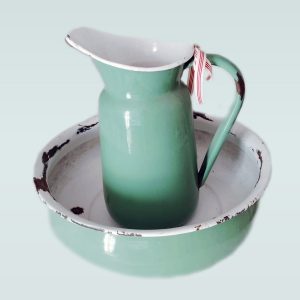 Vintage Rewind, enamel pitcher, vintage enamel, vintage kitchenware